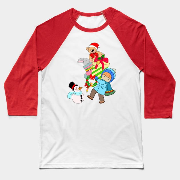 Lovely Christmas Baseball T-Shirt by IdinDesignShop